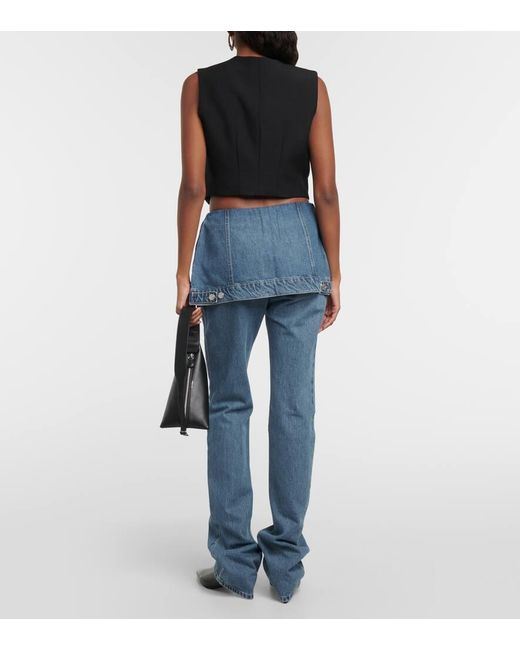 Jeans Regular A Vita Media di Coperni in Blue
