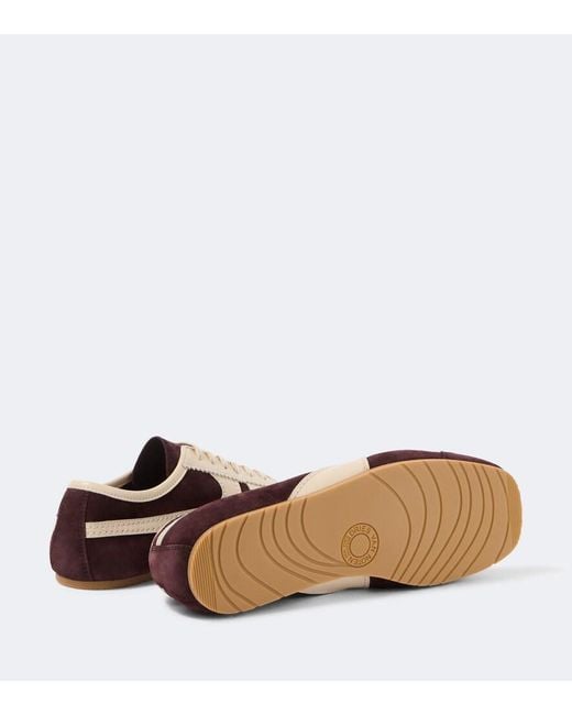 Dries Van Noten Brown Leather-Trimmed Suede Sneakers for men
