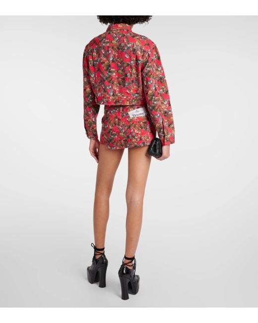 Vivienne Westwood Red Printed Cotton Skirt