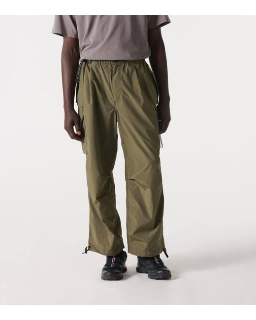 And Wander Green Oversized Ripstop Cargo Pants for men