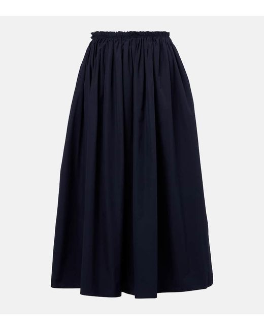 Gabriela Hearst Blue Chiara Cotton Poplin Midi Skirt