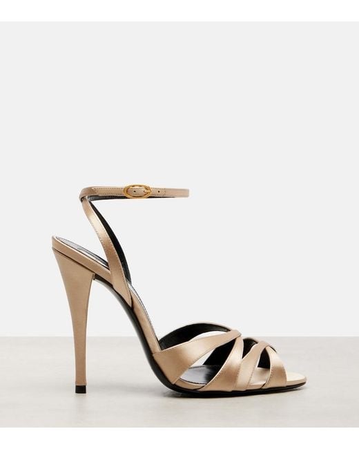 Saint Laurent Metallic Chandelle 110 Satin Sandals