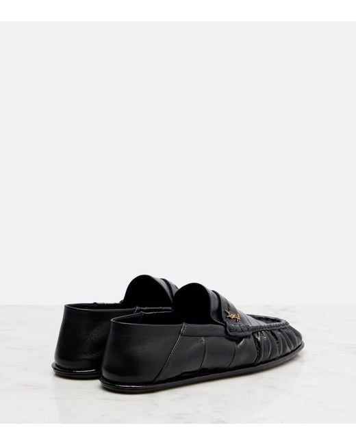 Mocassins En Cuir Verni Saint Laurent en coloris Black
