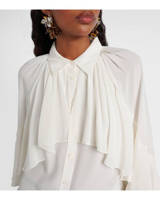 Blouse Demaris En Soie Melangee Veronica Beard en coloris White