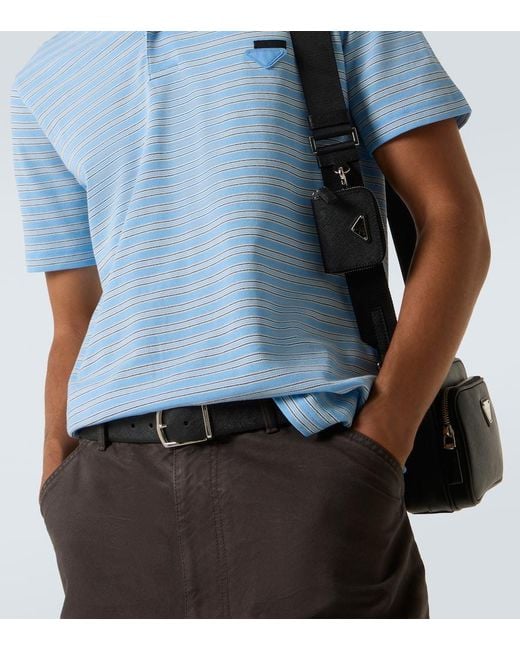 Prada Blue Leather Belt for men