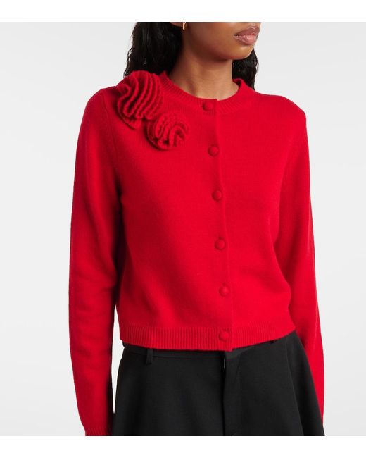 Jardin Des Orangers Red Wool And Cashmere Cardigan