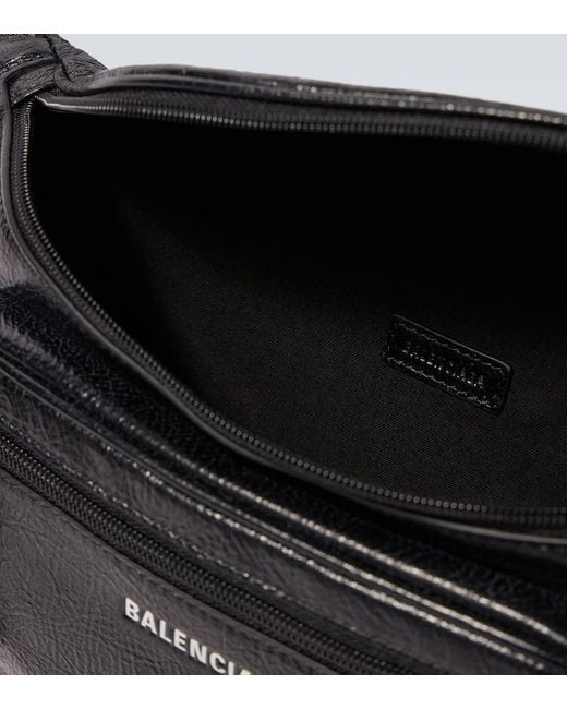 Rinonera Explorer De Piel Balenciaga de hombre de color Black