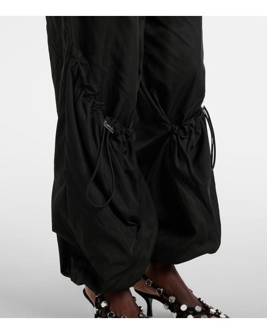 The Attico Black Technical Wide-Leg Pants