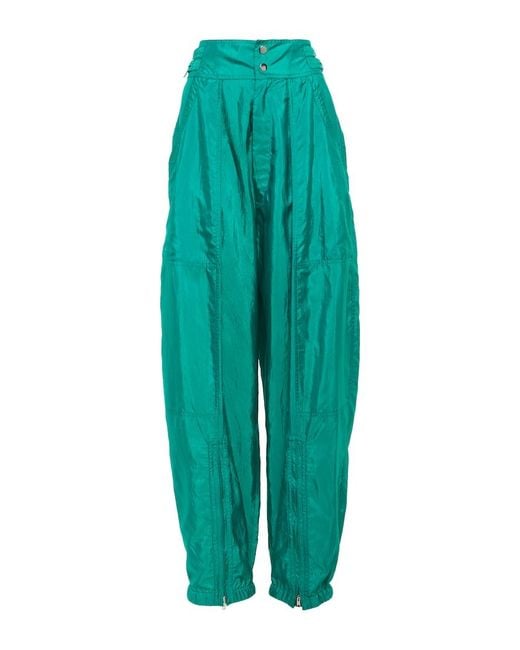 Isabel Marant Green Olga High-Rise Tapered Pants