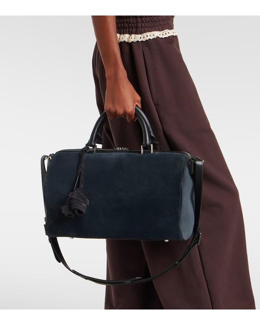 Sac De Voyage Varsovia En Daim A Fleurs Magda Butrym en coloris Blue