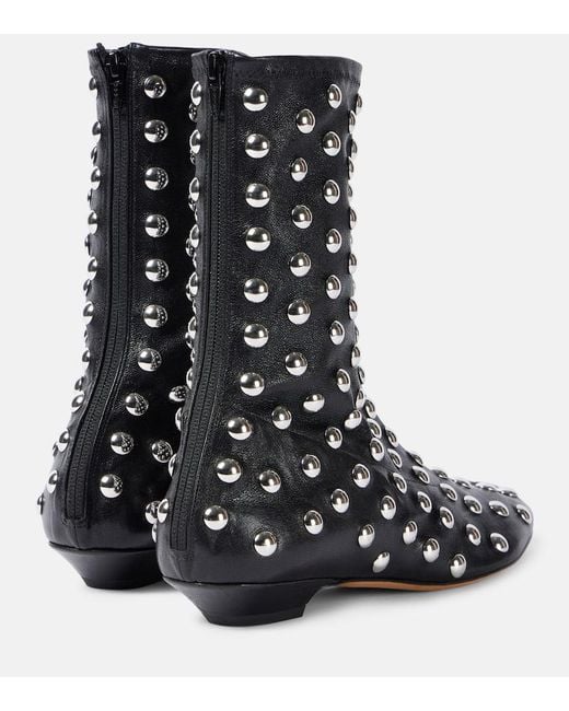 Khaite Black Verzierte Ankle Boots Apollo Aus Leder