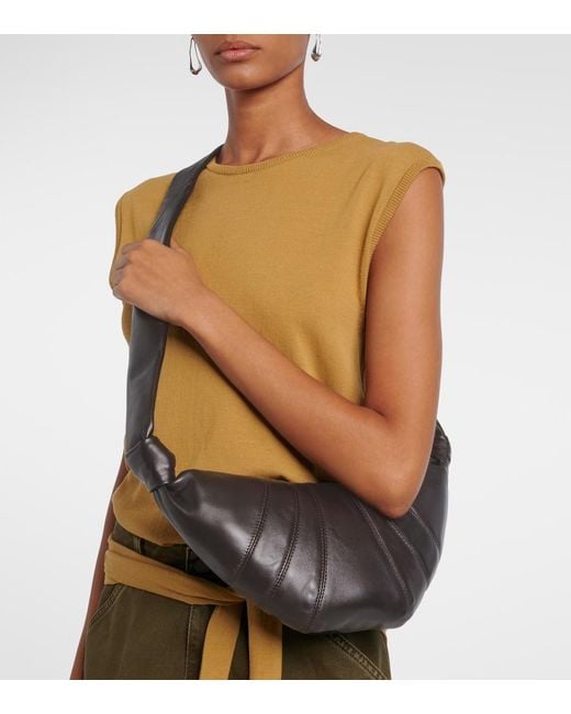 Lemaire Metallic Croissant Small Leather Shoulder Bag