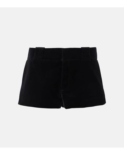 Chloé Black Shorts Aus Baumwollsamt