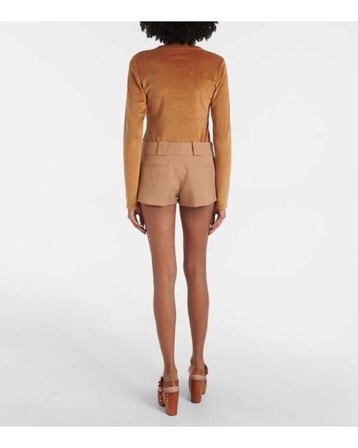 Chloé Natural Virgin Wool Shorts