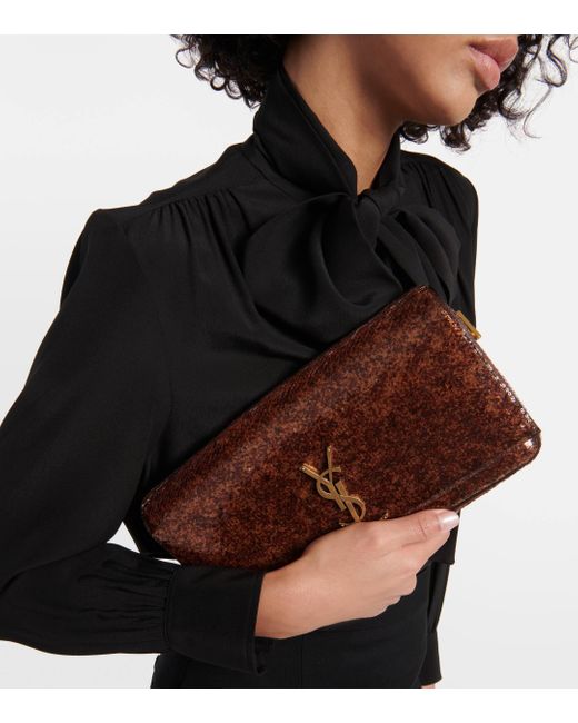 Saint Laurent Brown Kate 99 Sequined Shoulder Bag