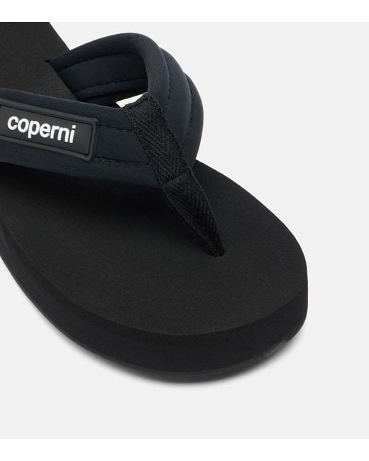 Coperni Black Logo Platform Thong Sandals