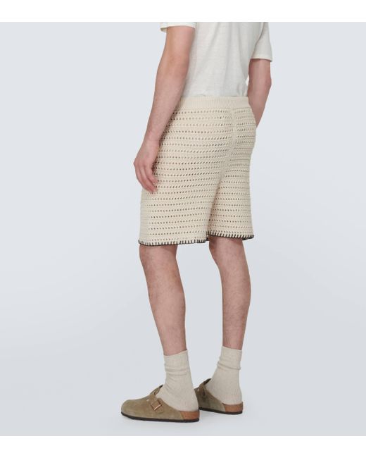 Alanui Natural Rete Crochet Cotton-blend Shorts for men