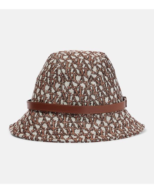 Max Mara Poloma Jacquard Bucket Hat in Brown | Lyst