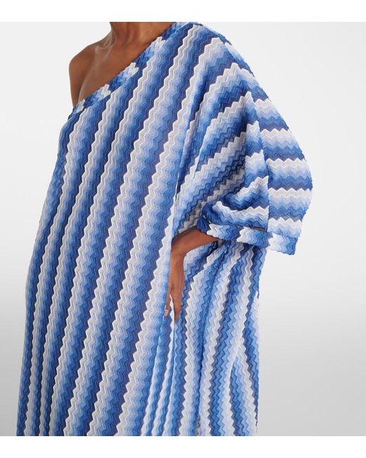 Melissa Odabash Blue Savannah One-Shoulder Beach Cover-Up