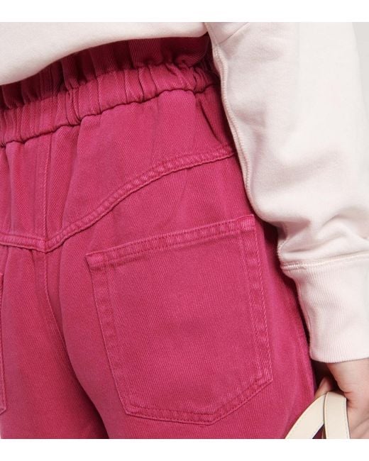 Isabel Marant Red Titea Denim Shorts