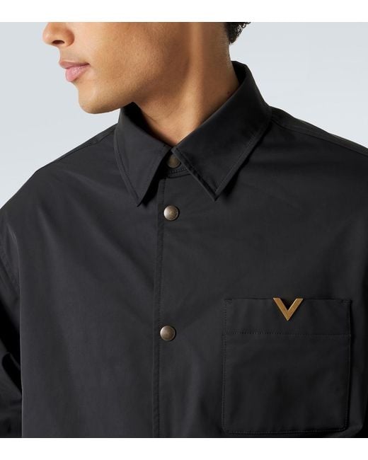 Valentino Black Vgold Technical Overshirt for men