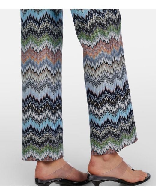 Missoni Blue Zigzag Straight Pants