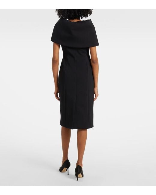 Oscar de la Renta Black Draped Cocktail Dress
