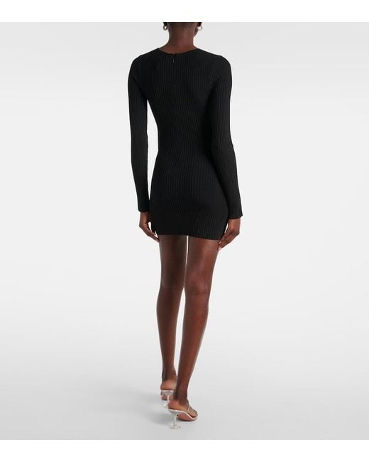 David Koma Black Embellished Cutout Minidress