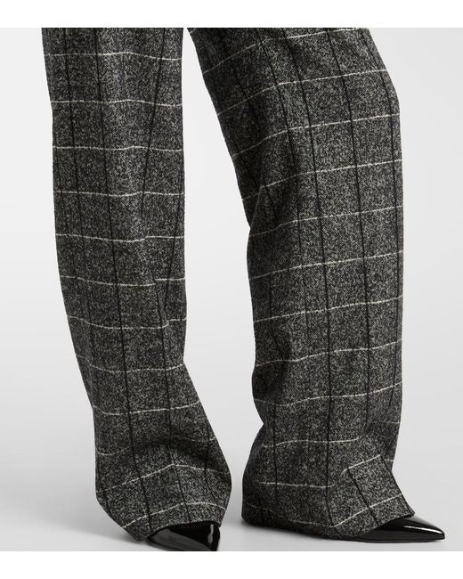 Dolce & Gabbana Gray High-Rise Wool-Blend Wide-Leg Pants