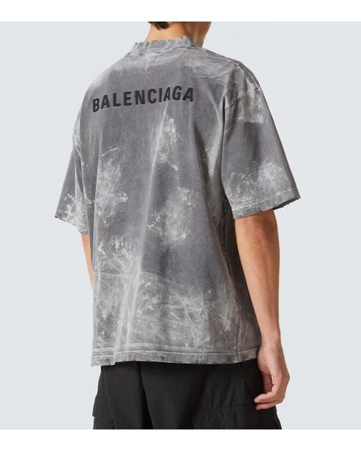 Balenciaga Gray T-Shirt With Logo for men