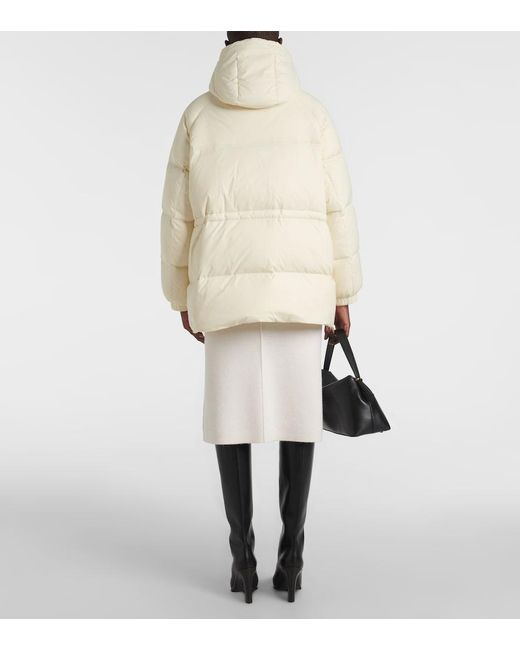 Yves Salomon Natural Shearling-Trimmed Down Jacket