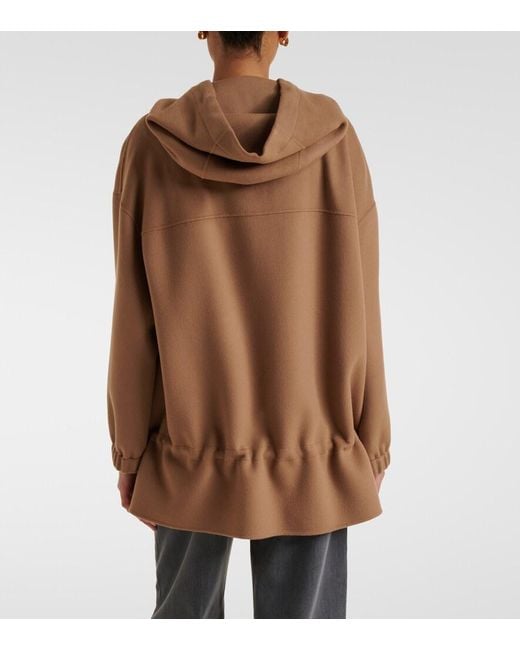 Max Mara Brown Hooded Virgin Wool Jacket