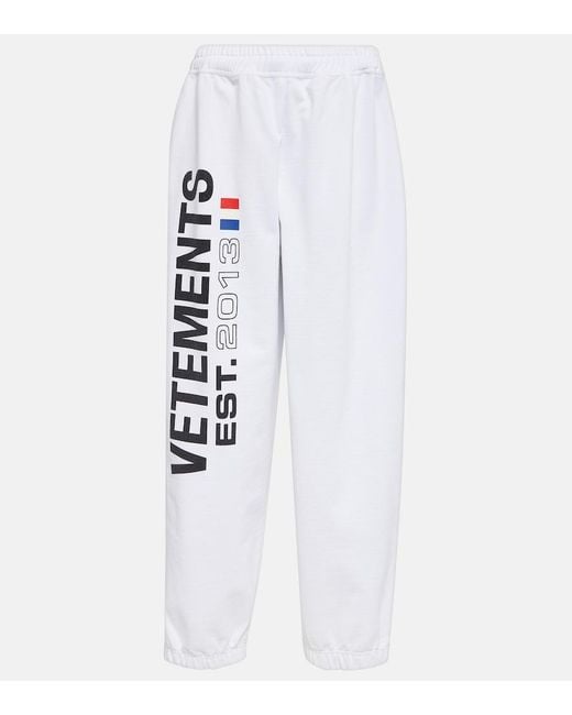 Vetements White Logo Cotton-Blend Sweatpants