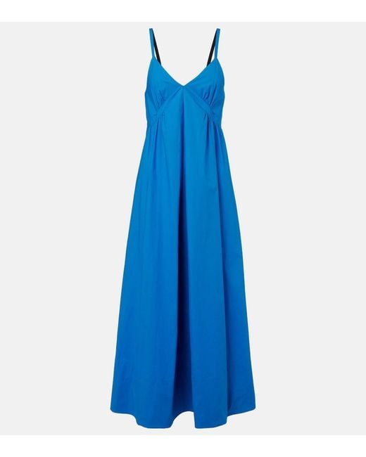 Proenza Schouler Blue Label Barker Cotton Poplin Maxi Dress