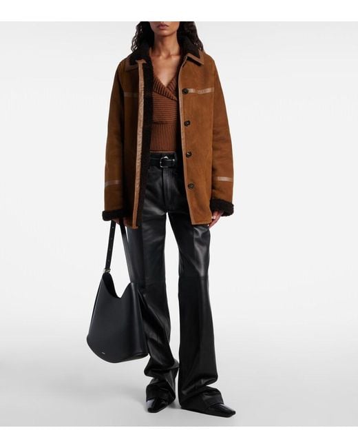 Yves Salomon Brown Reversible Shearling Coat