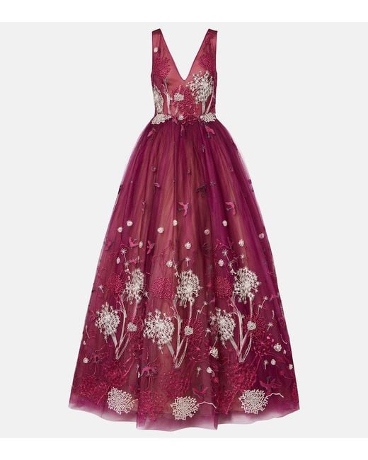 Costarellos Red Embellished Gown