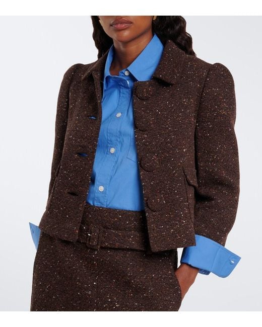 ShuShu/Tong Brown Wool-Blend Cropped Jacket