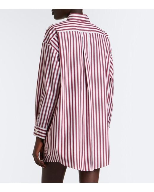 Eres Red Sir Striped Cotton Shirt