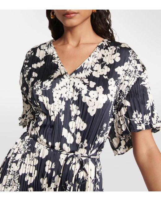 Vince Black V-Neck Floral Belted Minidress