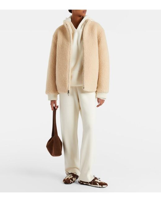 God's True Cashmere White Embellished Cashmere Wide-Leg Pants