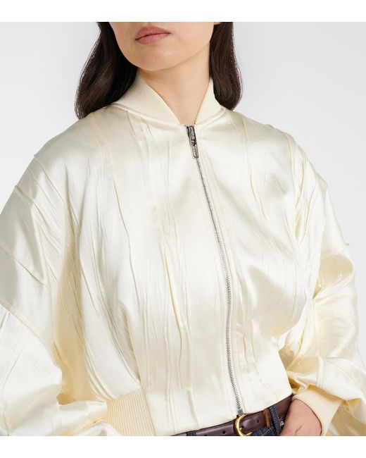 Sportmax Natural Zorro Cropped Bomber Jacket
