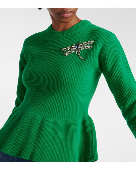 Pull en laine Erdem en coloris Green