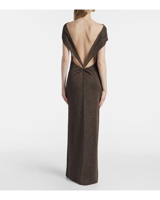 Max Mara Brown Eschimo Pen-Back Maxi Dress