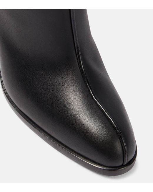 The Row Black Wide Shaft Leather Knee-High Boots