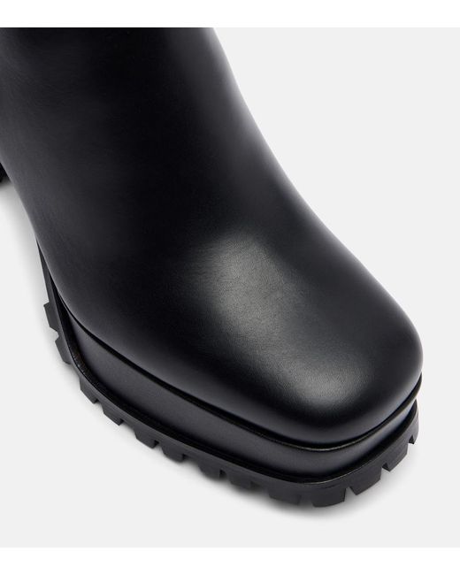 Gianvito Rossi Black Leather Platform Ankle Boots