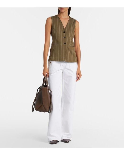 Max Mara Brown Large Leather Tote Bag
