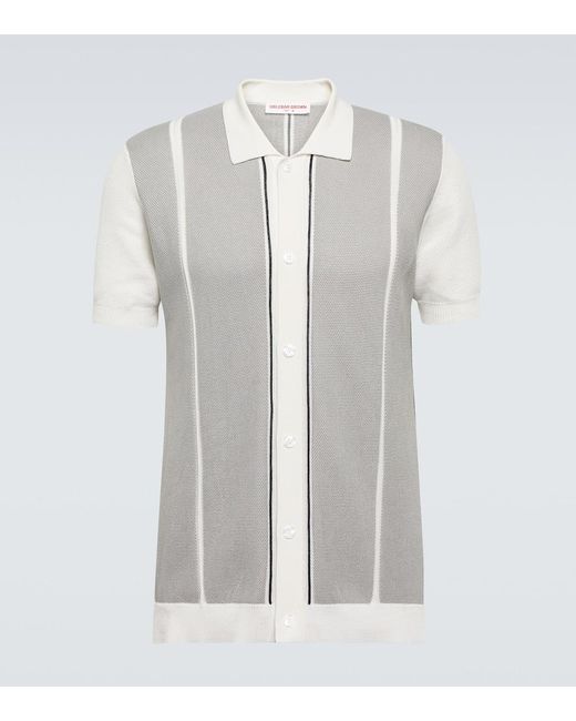 Orlebar Brown White Tiernan Ripley Knitted Cotton Shirt for men