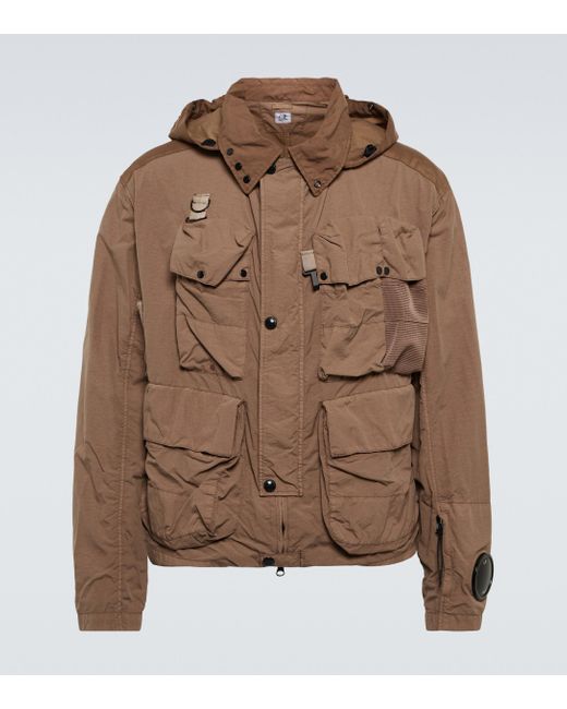 C P Company Brown Flatt Nylon La Mille Jacket for men