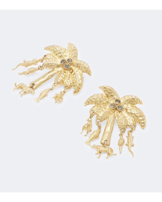 Jacquemus Metallic Palmier Embellished Drop Earrings