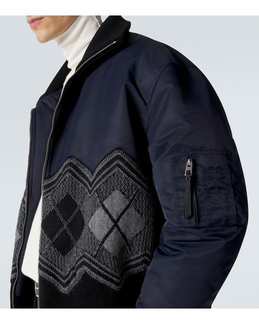 Loewe Black Argyle Technical Twill Jacket for men